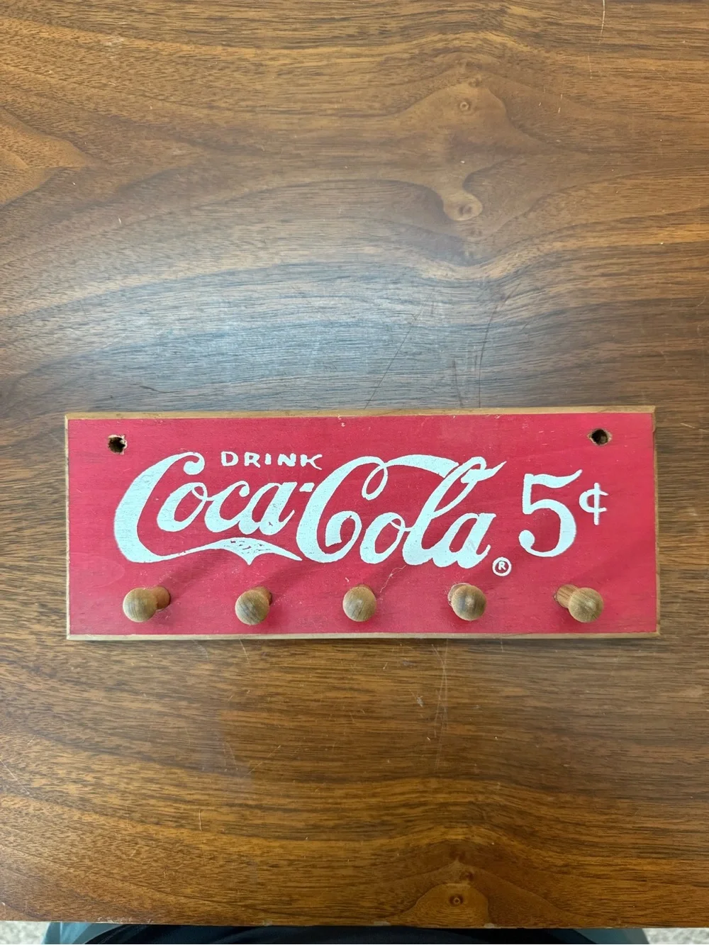 Coca Cola Red 5¢ Wall Hook Rack